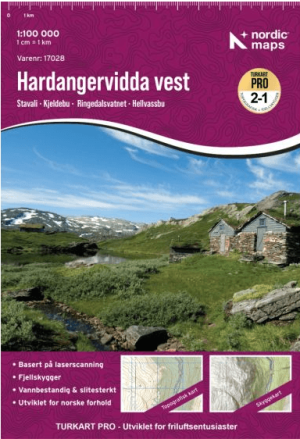 Wandelkaart Turkart PRO 17028 Hardangervidda West - Nordeca