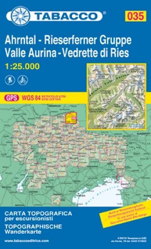 Wandelkaart 035 Ahrntal & Valle Aurina - Tabacco