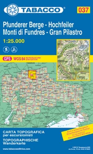 Wandelkaart 037 Gran Pilastro- Monti di Fundres - Tabacco