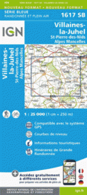 Wandelkaart 1617 SB Villaines-la-Juhel & St-Pierre-des-Nids - IGN