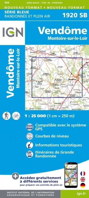 Wandelkaart 1920 SB Vendôme & Montoire-sur-le-Loir - IGN