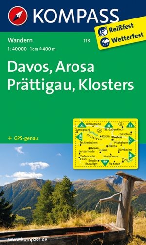Wandelkaart 113 - Davos- Arosa & Prättigau - Kompass