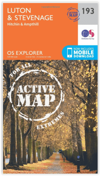Wandelkaart 193 - Luton & Stevenage & Hitchin - OSI