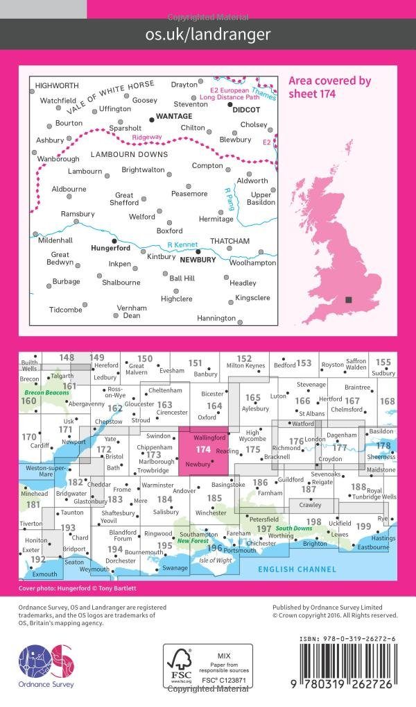 Wandelkaart 174 Newbury & Wantage- England - OSI