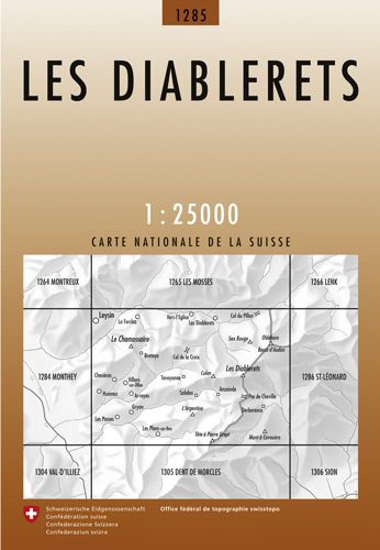 Wandelkaart 1285 Les Diablerets Wallis - Swisstopo