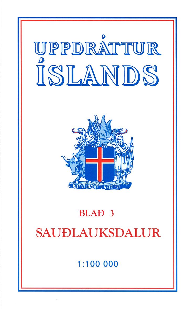 Wandelkaart 2 Saudlauksdalur Iceland - Ferdakort