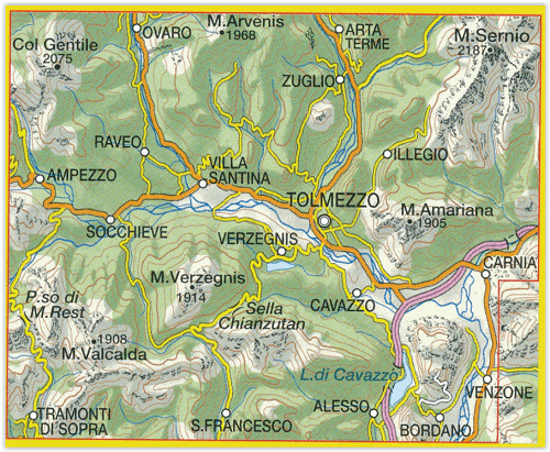 Wandelkaart 013 - Prealpi Carniche - Val Tagliamento - Tabacco