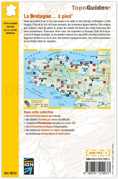 Wandelgids RE10 Bretagne à pied - FFR