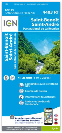 Wandelkaart 4403 RT St-Benoit & St-André - Ile Réunion - IGN