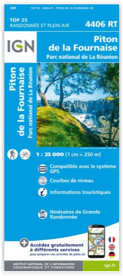 Wandelkaart 4406 RT Piton de la Fournaise - Ile Réunion - IGN