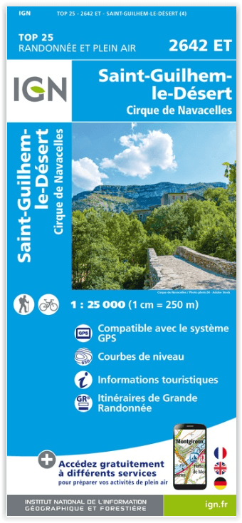 Wandelkaart 2642 ET St-Guilhem-le-Désert - IGN