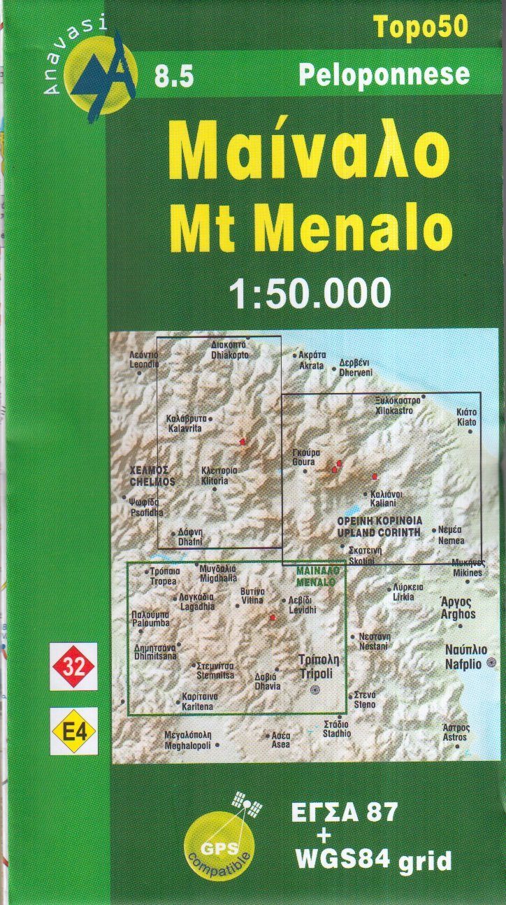 Wandelkaart 8.5 - Mt. Menalo Griekenland - Anavasi