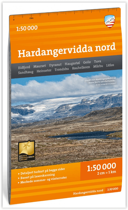 Wandelkaart Tourkaart 100 Hardangervidda Nord NOORD - Calazo