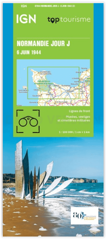 Wandelkaart Landkaart Normandie D Day- june 6 1944 - IGN