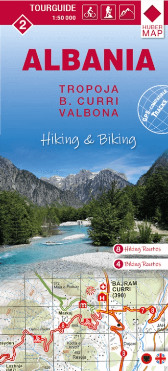 Wandelkaart Albanië 02 - Tropoja- B. Curri & Valbona - Huber