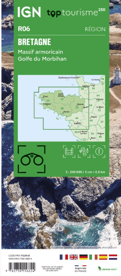Landkaart Wegenkaart R06 Bretagne TOP250 - IGN