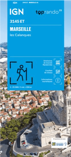 Wandelkaart 3145 ET Marseille & Les Calanques - IGN