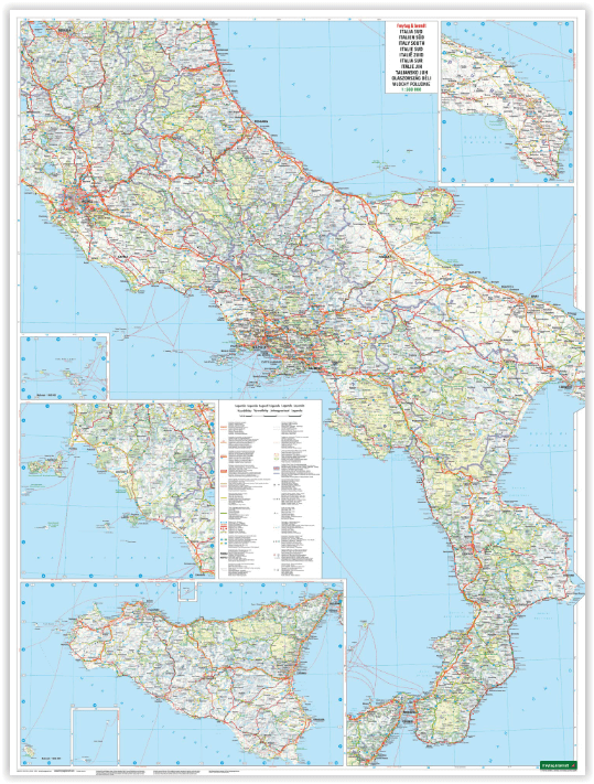 Landkaart Wegenkaart Italië Zuid - Freytag & Berndt