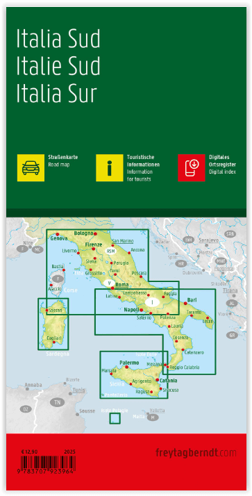 Landkaart Wegenkaart Italië Zuid - Freytag & Berndt