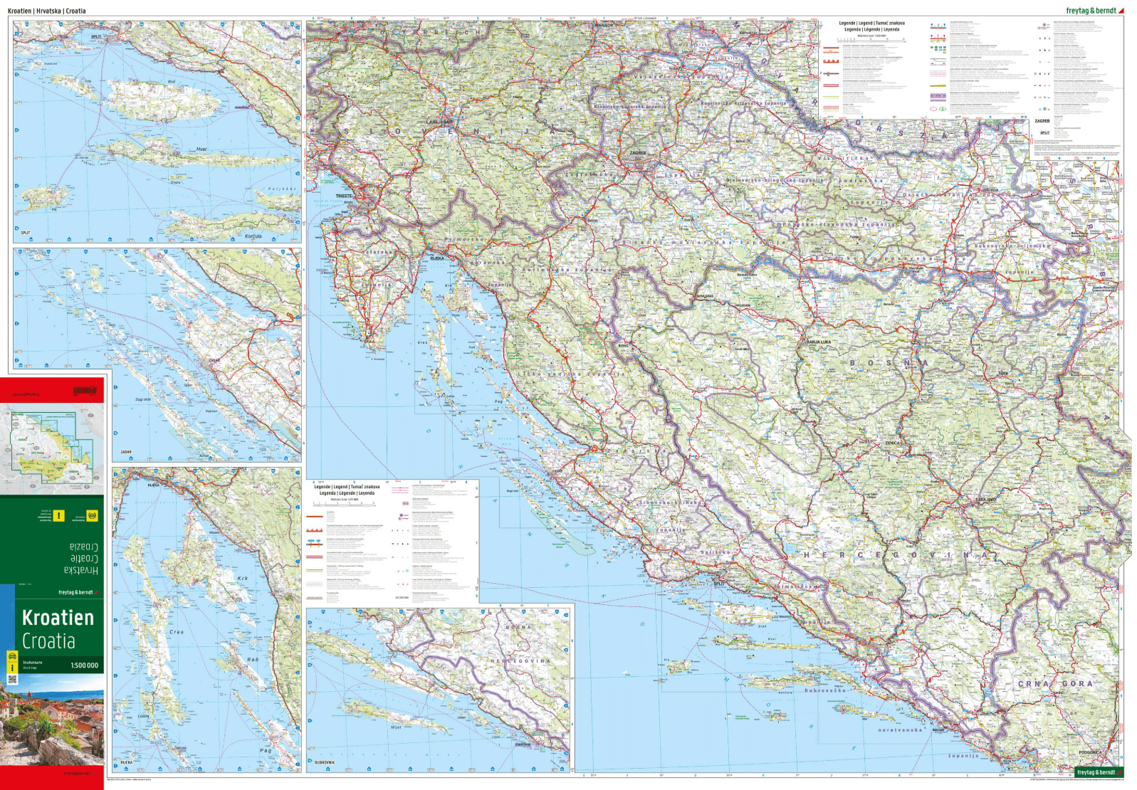 Landkaart Wegenkaart Kroatië - Freytag & Berndt