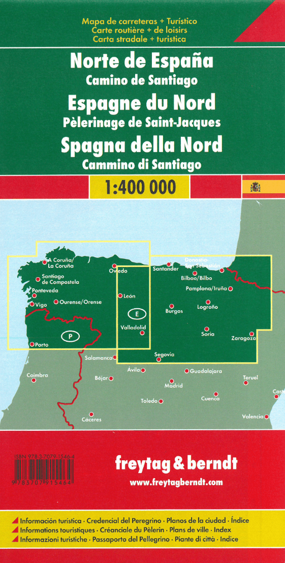 Landkaart Wegenkaart Spanje Noord - Freytag & Berndt