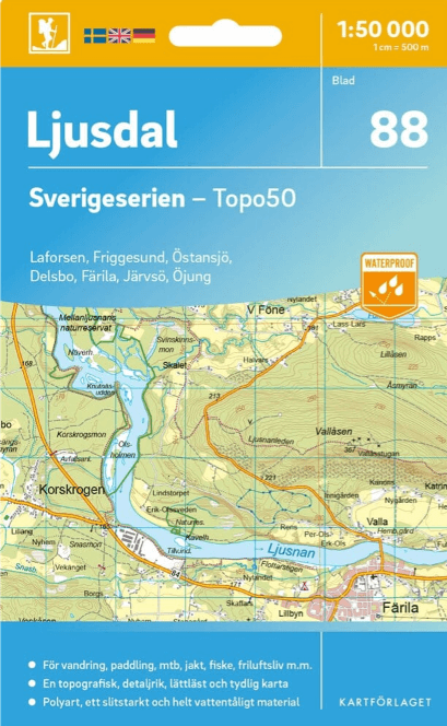 Wandelkaart 88 Sverigeseiren Ljusdal - Norstedts