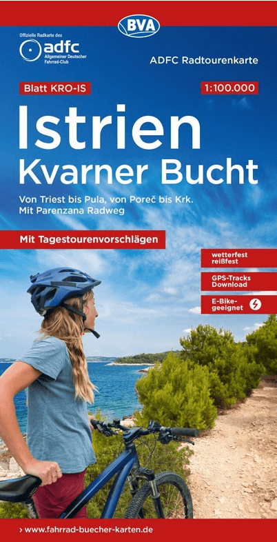 Fietskaart KRO-IS Radtourenkarte Istrië Kvarnerbaai - ADFC