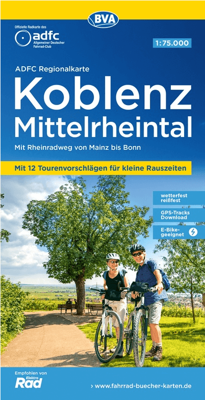 Fietskaart ADFC Regionalkarte Koblenz Mittelrheintal - ADFC