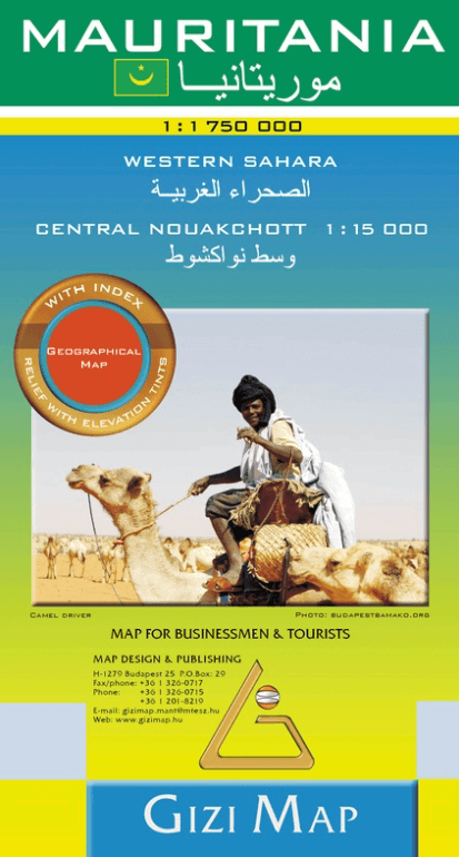 Landkaart Geografische Wegenkaart Mauretanië Afrika - GiziMaps