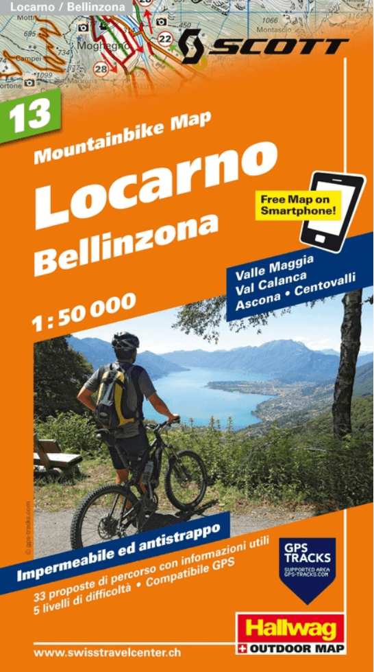 Mountainbike kaart 13 Locarno & Bellinzona - Hallwag