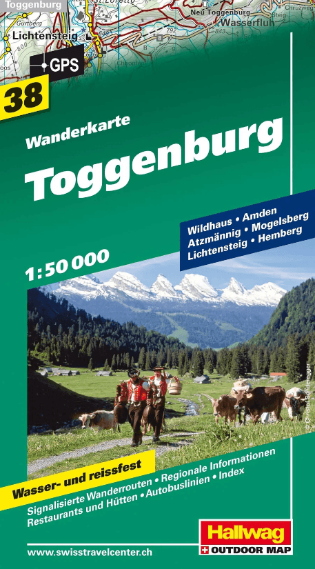 Wandelkaart WK.38 Toggenburg Sankt Gallen - Hallwag