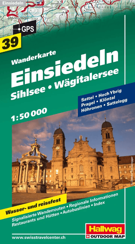 Wandelkaart WK.39 Einsiedeln, Sihlsee & Wägitalersee - Hallwag