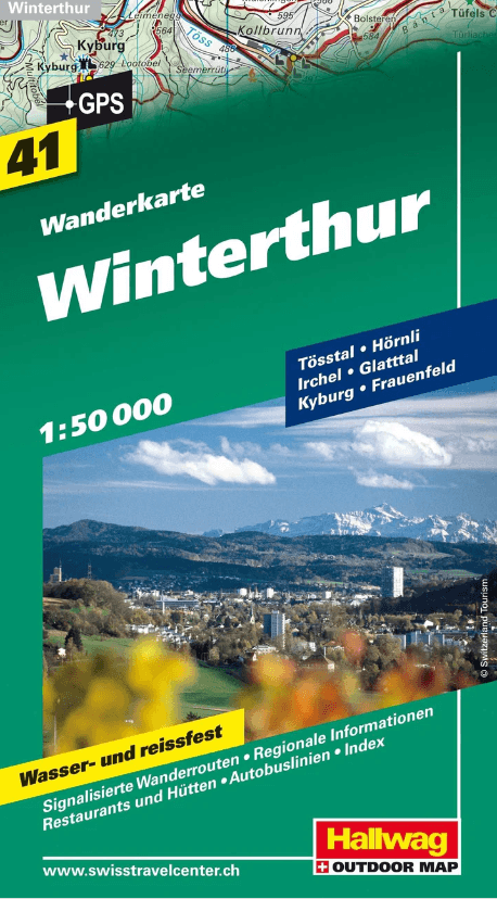 Wandelkaart WK.41 Winterthur & Tösstal Kanton Zürich - Hallwag