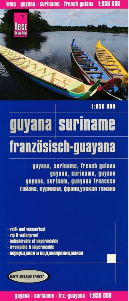 Landkaart Wegenkaart Guyana & Suriname & Frans-Guyana - Reise 
