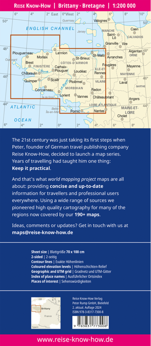 Landkaart Wegenkaart Bretagne - Reise Know-How