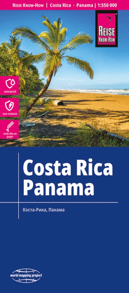 Landkaart Wegenkaart Costa Rica & Panama - Reise Kknow-How Verlag