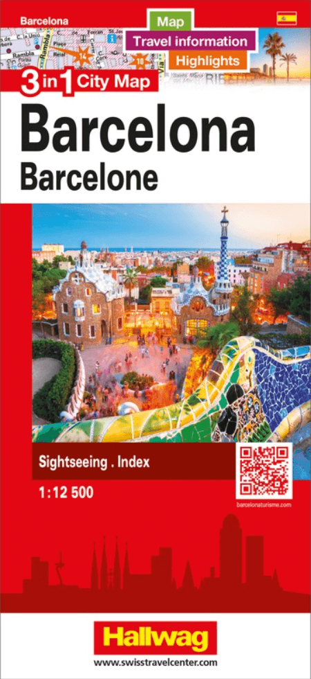 Stadskaart Plattegrond Barcelona 3 in 1 CityMap - Hallwag