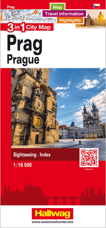 Stadskaart Plattegrond Praag 3 in 1 CityMap - Hallwag