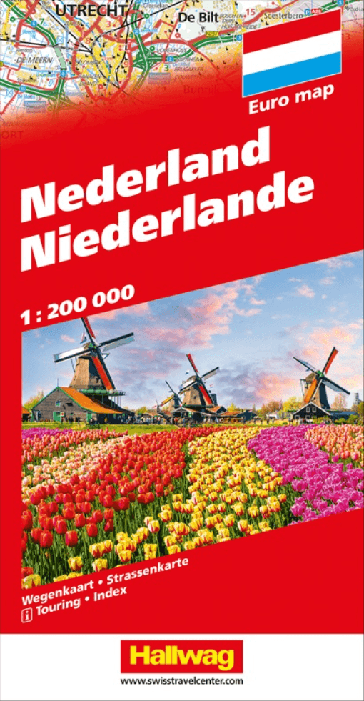 Landkaart Wegenkaart Road Map Nederland - Hallwag