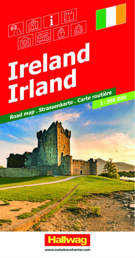 Landkaart Wegenkaart Road Map Ierland - Hallwag