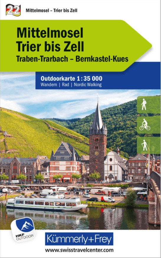 Wandelkaart Outdoorkaart 22 Mittelmosel, Trier bis Zell - K&F