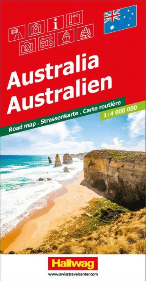 Landkaart Wegenkaart Road Map Australië - Hallwag