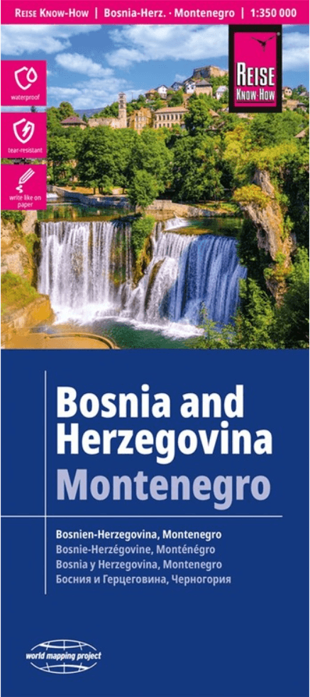 Landkaart Wegenkaart Bosnië Herzegovina & Montenegro - Reise 