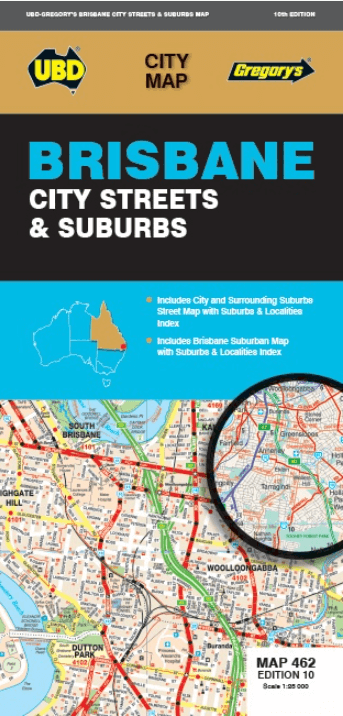 Stadsplattegrond Brisbane City Streets & Suburbs - UBD Gregory's