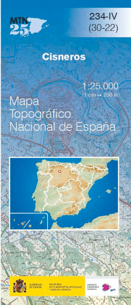 Wandelkaart 0234.4 Cisneros, Palencia, Castillië y Léon  - CNIG
