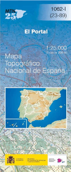 Wandelkaart 001062.1 El Portal, Cadiz, Andalusië Spanje - CNIG