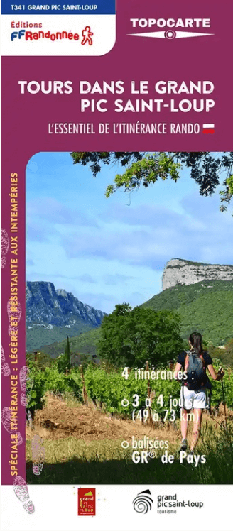 Wandelkaart 341 Tours dans le Grand Pic Saint-Loup - FFR