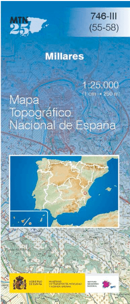 Wandelkaart 00746.3 Millares, Valencia, Valencia Spanje - CNIG
