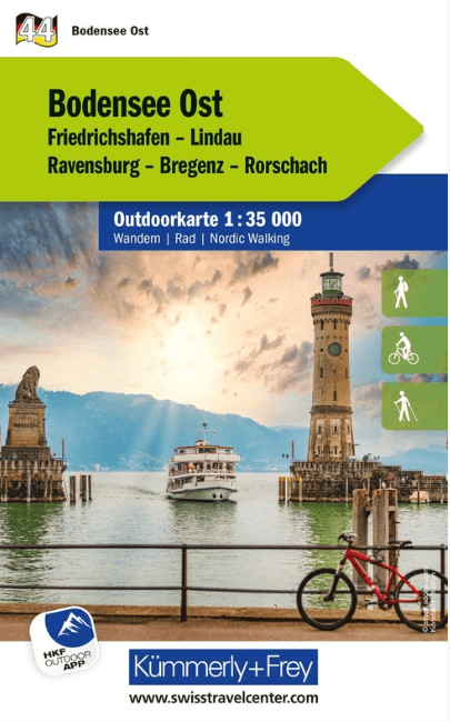 Wandelkaart Outdoorkaart 44 Bodensee Oost - K&F