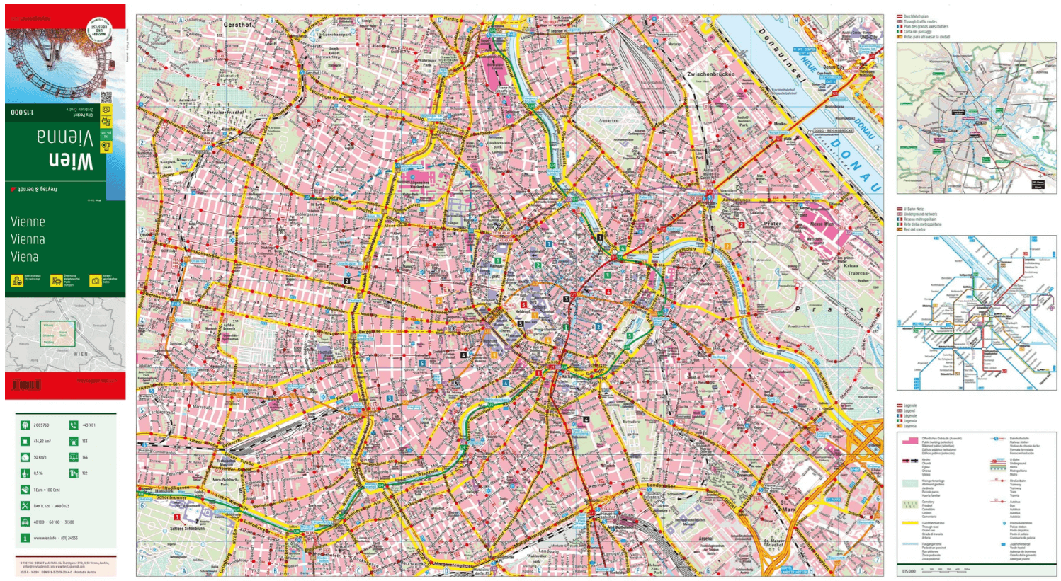 Stadskaart plattegrond Wenen Oostenrijk - Freytag & Berndt